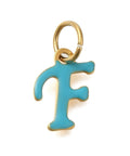 F Ion Gold Plated 304 Stainless Steel Enamel Alphabet Letter Charms Ion Gold Plated 304 Stainless Steel Enamel Alphabet Letter Charms