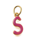 S Ion Gold Plated 304 Stainless Steel Enamel Alphabet Letter Charms Ion Gold Plated 304 Stainless Steel Enamel Alphabet Letter Charms