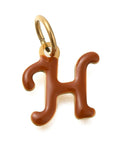 H Ion Gold Plated 304 Stainless Steel Enamel Alphabet Letter Charms Ion Gold Plated 304 Stainless Steel Enamel Alphabet Letter Charms