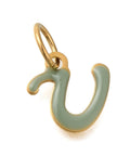 U Ion Gold Plated 304 Stainless Steel Enamel Alphabet Letter Charms Ion Gold Plated 304 Stainless Steel Enamel Alphabet Letter Charms