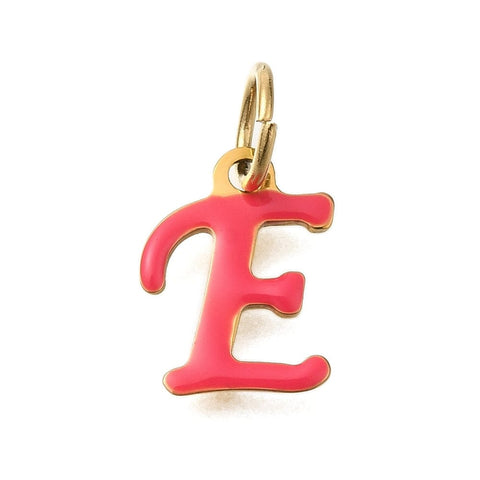 E Ion Gold Plated 304 Stainless Steel Enamel Alphabet Letter Charms Ion Gold Plated 304 Stainless Steel Enamel Alphabet Letter Charms