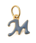 M Ion Gold Plated 304 Stainless Steel Enamel Alphabet Letter Charms Ion Gold Plated 304 Stainless Steel Enamel Alphabet Letter Charms