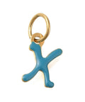 X Ion Gold Plated 304 Stainless Steel Enamel Alphabet Letter Charms Ion Gold Plated 304 Stainless Steel Enamel Alphabet Letter Charms