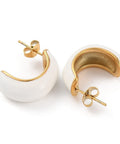 Ion Plated 304 Stainless Steel Arch Stud Earrings with Enamel Ion Plated 304 Stainless Steel Arch Stud Earrings with Enamel