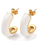Ion Plated 304 Stainless Steel Arch Stud Earrings with Enamel Ion Plated 304 Stainless Steel Arch Stud Earrings with Enamel