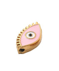 PINK Ion Plated 304 Stainless Steel Beads, with Enamel, Real 18K Gold Plated, Eye Ion Plated 304 Stainless Steel Beads, with Enamel, Real 18K Gold Plated, Eye