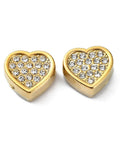 Ion Plated 304 Stainless Steel Beads, with Rhinestone, Heart, Real 18K Gold Plated 13.5mm Ion Plated 304 Stainless Steel Beads, with Rhinestone, Heart, Real 18K Gold Plated 13.5mm