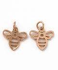 Ion Plated 304 Stainless Steel Bee, Rose Gold, 8mm Ion Plated 304 Stainless Steel Bee, Rose Gold, 8mm