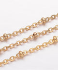Ion Plated 304 Stainless Steel Cable Chains with Rondelle Beads, Golden, 2.5x2mm Ion Plated 304 Stainless Steel Cable Chains with Rondelle Beads, Golden, 2.5x2mm