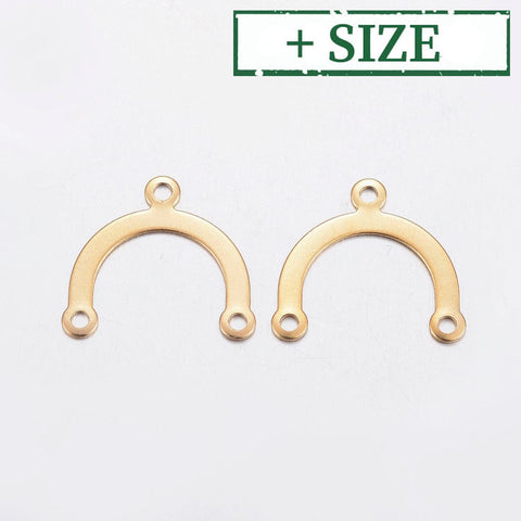 Ion Plated 304 Stainless Steel Chandelier Component Links, 3 Loop Connectors, Golden Ion Plated 304 Stainless Steel Chandelier Component Links, 3 Loop Connectors, Golden