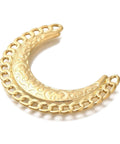 Ion Plated 304 Stainless Steel Chandelier Component Links, Moon Shaped, Real 18K Gold Plated, 30x39x2mm Ion Plated 304 Stainless Steel Chandelier Component Links, Moon Shaped, Real 18K Gold Plated, 30x39x2mm