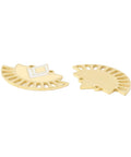 Ion Plated 304 Stainless Steel Chandelier Component Links, with Enamel, 24K Gold Plated, Fan, 24.5x17.5mm Ion Plated 304 Stainless Steel Chandelier Component Links, with Enamel, 24K Gold Plated, Fan, 24.5x17.5mm