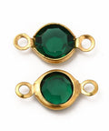 SEA GREEN Ion Plated 304 Stainless Steel Connector Charms, Real 18K Gold Plated, 12.5x7x2mm Ion Plated 304 Stainless Steel Connector Charms, Real 18K Gold Plated, 12.5x7x2mm