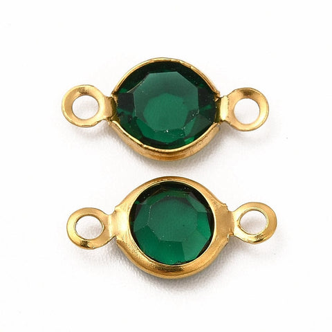 SEA GREEN Ion Plated 304 Stainless Steel Connector Charms, Real 18K Gold Plated, 12.5x7x2mm Ion Plated 304 Stainless Steel Connector Charms, Real 18K Gold Plated, 12.5x7x2mm