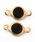 BLACK Ion Plated 304 Stainless Steel Connector Charms, Real 18K Gold Plated, 12.5x7x2mm Ion Plated 304 Stainless Steel Connector Charms, Real 18K Gold Plated, 12.5x7x2mm