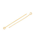 Ion Plated 304 Stainless Steel Eye Pins, Real 18K Gold Plated Ion Plated 304 Stainless Steel Eye Pins, Real 18K Gold Plated