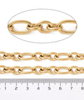 Ion Plated 304 Stainless Steel Figaro Chains, Unwelded, Golden Ion Plated 304 Stainless Steel Figaro Chains, Unwelded, Golden