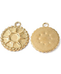 Ion Plated 304 Stainless Steel Pendant Cabochon Setting, Real 18K Gold Plated 14x16.5mm Ion Plated 304 Stainless Steel Pendant Cabochon Setting, Real 18K Gold Plated 14x16.5mm