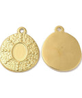 Ion Plated 304 Stainless Steel Pendant Cabochon Settings, Oval Charms, 17.5x21mm Ion Plated 304 Stainless Steel Pendant Cabochon Settings, Oval Charms, 17.5x21mm