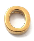 O Ion Plated 304 Stainless Steel Slider Charms, Letters, Real 18K Gold Plated Ion Plated 304 Stainless Steel Slider Charms, Letters, Real 18K Gold Plated