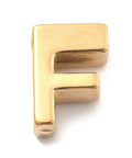 F Ion Plated 304 Stainless Steel Slider Charms, Letters, Real 18K Gold Plated Ion Plated 304 Stainless Steel Slider Charms, Letters, Real 18K Gold Plated