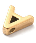 A Ion Plated 304 Stainless Steel Slider Charms, Letters, Real 18K Gold Plated Ion Plated 304 Stainless Steel Slider Charms, Letters, Real 18K Gold Plated
