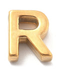 R Ion Plated 304 Stainless Steel Slider Charms, Letters, Real 18K Gold Plated Ion Plated 304 Stainless Steel Slider Charms, Letters, Real 18K Gold Plated