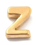 Z Ion Plated 304 Stainless Steel Slider Charms, Letters, Real 18K Gold Plated Ion Plated 304 Stainless Steel Slider Charms, Letters, Real 18K Gold Plated
