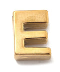 E Ion Plated 304 Stainless Steel Slider Charms, Letters, Real 18K Gold Plated Ion Plated 304 Stainless Steel Slider Charms, Letters, Real 18K Gold Plated