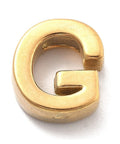 G Ion Plated 304 Stainless Steel Slider Charms, Letters, Real 18K Gold Plated Ion Plated 304 Stainless Steel Slider Charms, Letters, Real 18K Gold Plated
