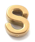 S Ion Plated 304 Stainless Steel Slider Charms, Letters, Real 18K Gold Plated Ion Plated 304 Stainless Steel Slider Charms, Letters, Real 18K Gold Plated