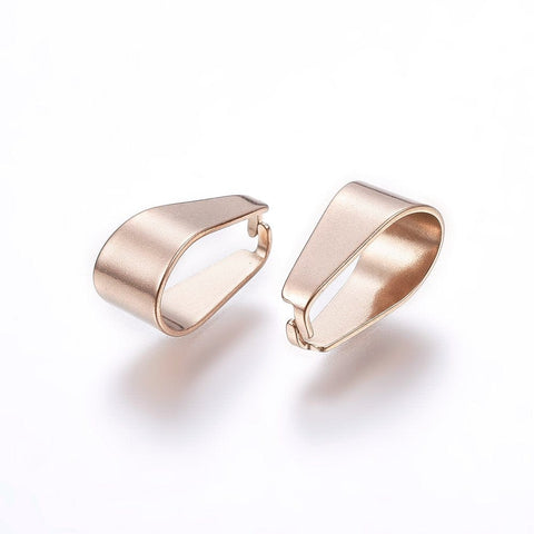 Ion Plated 304 Stainless Steel Snap on Bails, Rose Gold, 7x6x3mm, Inner: 6x3mm Ion Plated 304 Stainless Steel Snap on Bails, Rose Gold, 7x6x3mm, Inner: 6x3mm