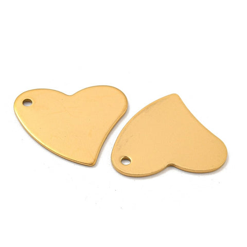 Ion Plated 304 Stainless Steel Stamping Blank Tag Pendants, Heart, Golden, 18x17x0.8mm Ion Plated 304 Stainless Steel Stamping Blank Tag Pendants, Heart, Golden, 18x17x0.8mm