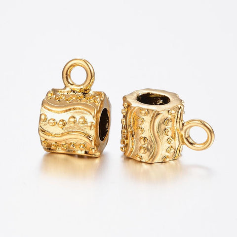 Ion Plated 304 Stainless Steel Tube Bails, Column, Golden, 15x9.5x10mm Ion Plated 304 Stainless Steel Tube Bails, Column, Golden, 15x9.5x10mm