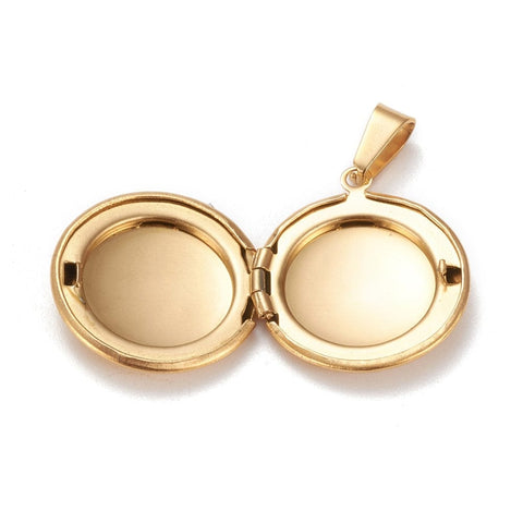 Ion Plated 316 Stainless Steel Locket Pendant Charm 20x23mm Ion Plated 316 Stainless Steel Locket Pendant Charm 20x23mm