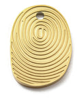 Ion Plated 316L Stainless Steel Pendants, Textured, Oval Charm, Real 18K Gold Plated, 17x12x1.5mm Ion Plated 316L Stainless Steel Pendants, Textured, Oval Charm, Real 18K Gold Plated, 17x12x1.5mm