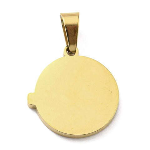 Ion Plated 316L Surgical Stainless Steel Pendants, Textured Clock Charm, 15x16mm Ion Plated 316L Surgical Stainless Steel Pendants, Textured Clock Charm, 15x16mm