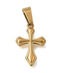 Ion plated Golden Stainless Steel Cross Pendant with Snap-On Bail – 16mm Golden Stainless Steel Cross Pendant 16mm | BalzarCrafts
