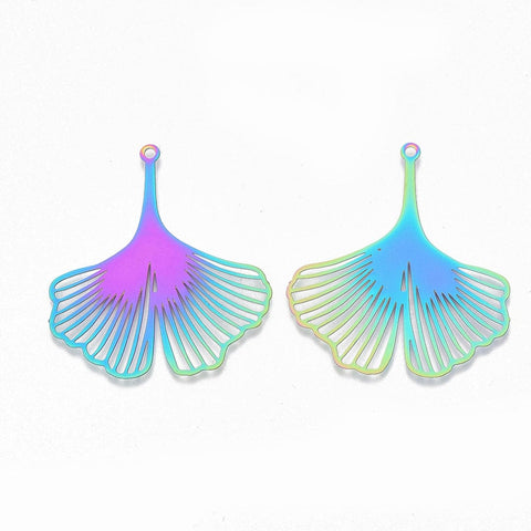 Ion Plating 201 Stainless Steel Ginkgo Filigree Pendant Ion Plating 201 Stainless Steel Ginkgo Filigree Pendant