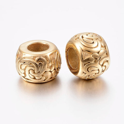 Ion Plating 304 Stainless Steel Beads, Large Hole Beads, Golden, 13x9mm Ion Plating 304 Stainless Steel Beads, Large Hole Beads, Golden, 13x9mm