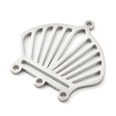 STAINLESS STEEL Ion Plating 304 Stainless Steel Chandelier Component Links, Laser Cut, Shell Shape, 23.x25mm Ion Plating 304 Stainless Steel Chandelier Component Links, Laser Cut, Shell Shape, 23.x25mm