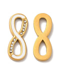 ION GOLD PLATED Ion Plating 304 Stainless Steel Enamel Connector, with Crystal Rhinestone, Infinity , 20x7.5x2mm Ion Plating 304 Stainless Steel Enamel Connector, with Crystal Rhinestone, Infinity , 20x7.5x2mm