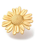 Ion Plating 304 Stainless Steel Flower Open Cuff Rings, Golden Adjustable Ion Plating 304 Stainless Steel Flower Open Cuff Rings, Golden Adjustable