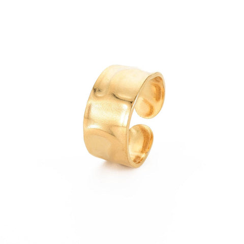Ion Plating 304 Stainless Steel Hammered Flat Open Cuff Ring Ion Plating 304 Stainless Steel Hammered Flat Open Cuff Ring