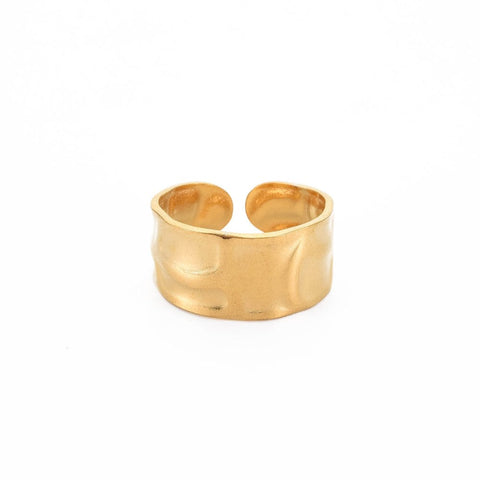 Ion Plating 304 Stainless Steel Hammered Flat Open Cuff Ring Ion Plating 304 Stainless Steel Hammered Flat Open Cuff Ring