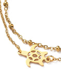 Ion Plating 304 Stainless Steel Multi-strand Anklets, with Satellite Chains and Stainless Steel Turtle Links, Golden S9-7/8 inch(25cm) Ion Plating 304 Stainless Steel Multi-strand Anklets, with Satellite Chains and Stainless Steel Turtle Links, Golden S9-7/8 inch(25cm)