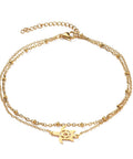 Ion Plating 304 Stainless Steel Multi-strand Anklets, with Satellite Chains and Stainless Steel Turtle Links, Golden S9-7/8 inch(25cm) Ion Plating 304 Stainless Steel Multi-strand Anklets, with Satellite Chains and Stainless Steel Turtle Links, Golden S9-7/8 inch(25cm)
