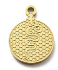 Ion Plating 316L Surgical Stainless Steel Pendant Flat Round with Snake Charm Ion Plating 316L Surgical Stainless Steel Pendant Flat Round with Snake Charm
