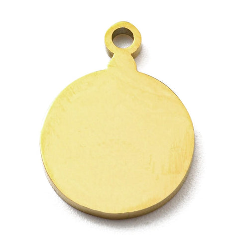 Ion Plating 316L Surgical Stainless Steel Pendant Flat Round with Snake Charm Ion Plating 316L Surgical Stainless Steel Pendant Flat Round with Snake Charm