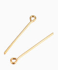 Ion Plating (IP) 304 Stainless Steel Eye Pins, Golden 40mm Ion Plating (IP) 304 Stainless Steel Eye Pins, Golden 40mm